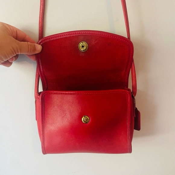 Coach Vintage Red Chrystie Crossbody RARE - Picture 9 of 10